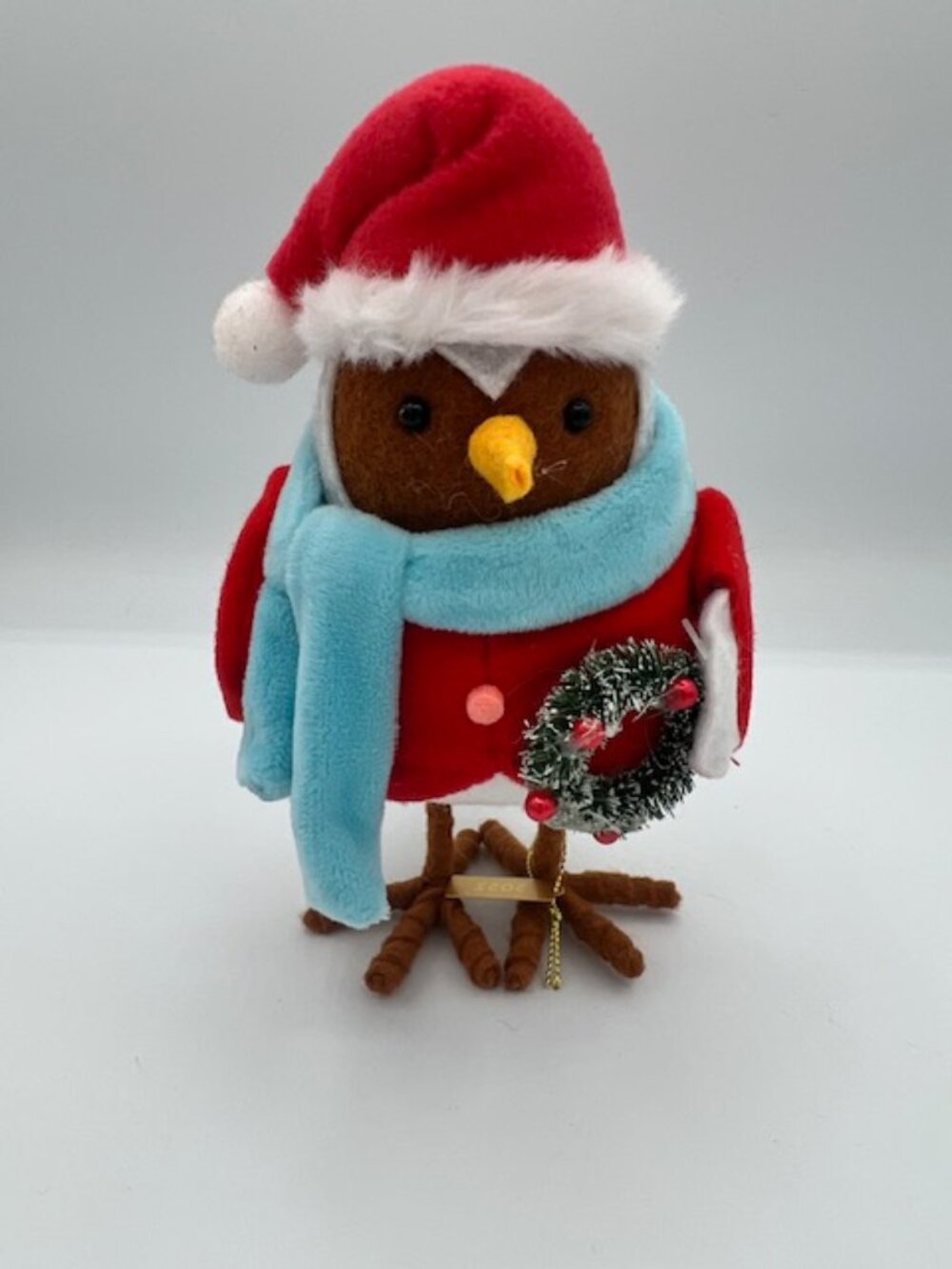 2023 Target Featherly Friends Crinkle Christmas Bird Santa Hat Wreath